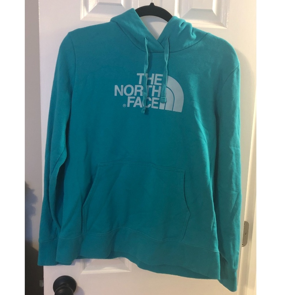 Teal north face hoodie